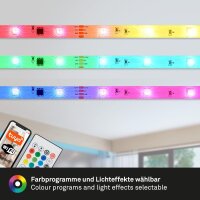 LED-Stripe, Weiß, 5 Meter, smart steuerbar, mit Fernbedienung, RGB-Farbwechsel – Briloner