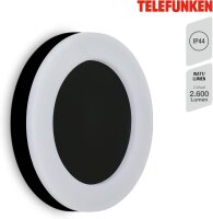 Telefunken LED Außenwandleuchte 24W Rund IP44 Schwarz