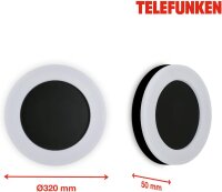 Telefunken LED Außenwandleuchte 24W Rund IP44 Schwarz