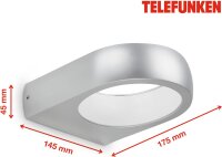 Außenleuchte Telefunken LED Silber Wandlampe Gartenleuchte