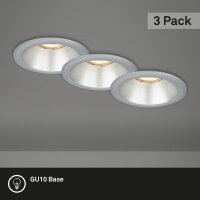 Einbauleuchten Briloner 3er Set Silber GU10 Einbaulampen...
