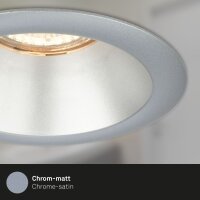 Einbauleuchten Briloner 3er Set Silber GU10 Einbaulampen vertieft