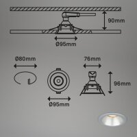 Einbauleuchten Briloner 3er Set Silber GU10 Einbaulampen vertieft