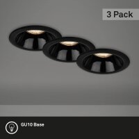 Einbauleuchten Briloner 3er Set GU10-Fassung Schwarz...