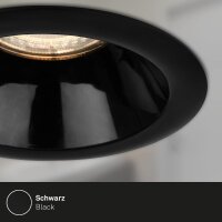 Einbauleuchten Briloner 3er Set GU10-Fassung Schwarz Spots Einbaulampen