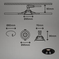 Einbauleuchten Briloner 3er Set GU10-Fassung Schwarz Spots Einbaulampen