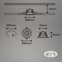 Einbauleuchten Briloner 3er Set je 4,9 Watt LED Einbaulampen Weiß -Silber IP44