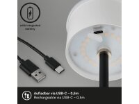 Briloner LED Akku-Tischleuchte Antik-Silber/Schwarz Ø12cm Höhenverstellbar Touch-Dimmer 2,6W 280lm Warmweiß IP44
