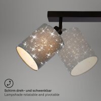 2-flammiger Deckenstrahler Stofa, Schwarz / Grau, 2x25W, 28,5 x 15,5 cm – Briloner