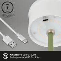 Akku-Tischleuchte Akku-Leuchte, Grün, 2,6 Watt, dimmbar, Ø 12 cm – Briloner