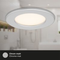 BRILONER THIN 3er Set LED Einbaustrahler | Matt-Chrom, IP44 & Ultraflach