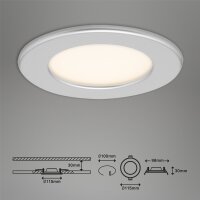 BRILONER THIN 3er Set LED Einbaustrahler | Matt-Chrom, IP44 & Ultraflach