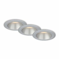 Einbauleuchte Briloner 3er Set LED IP44 Matt-Silber Spot Einbaulampe