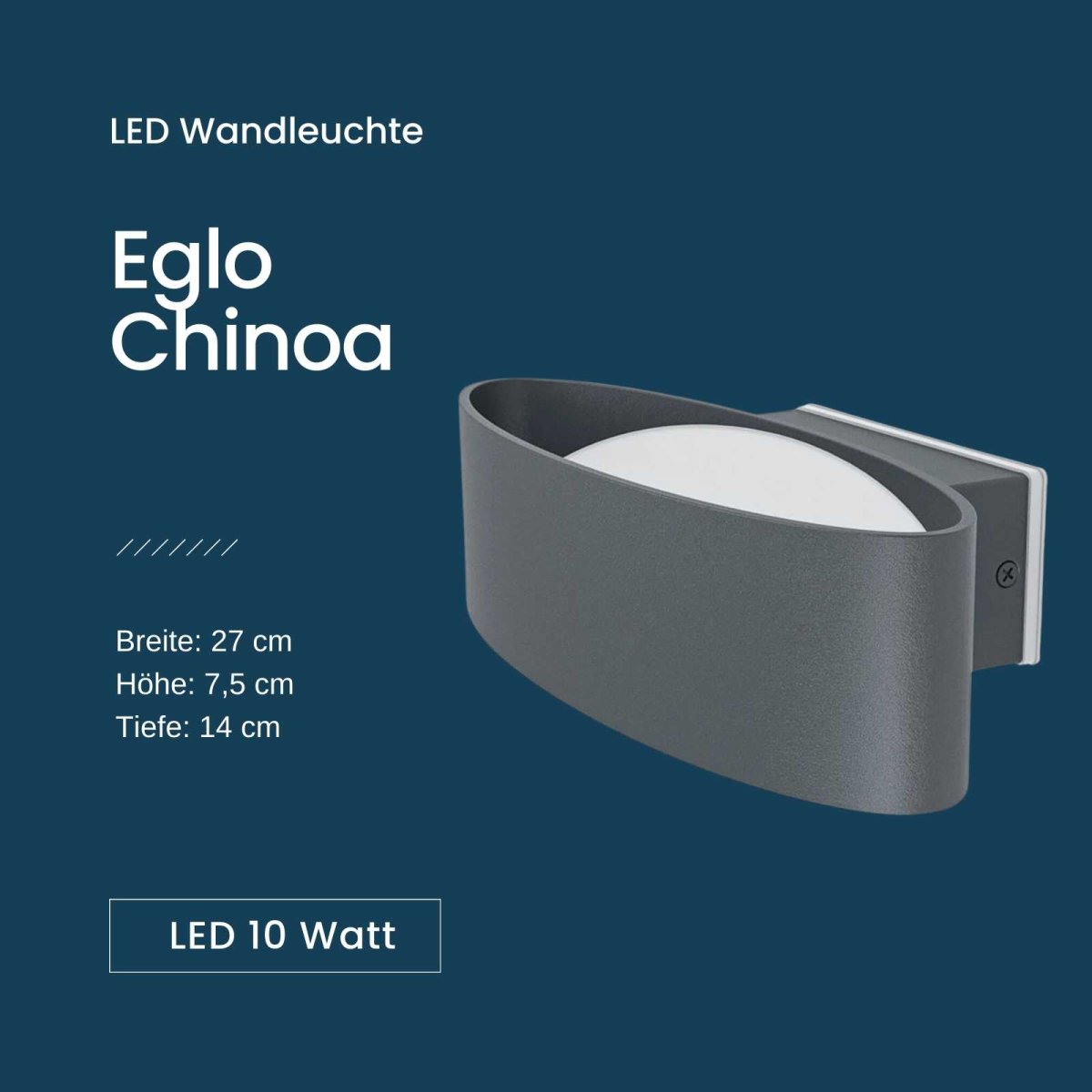 Außenleuchte Eglo Chinoa LED Wandleuchte IP44 Anthrazit 10W Gartenlam,  39,00 €