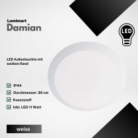 Au&szlig;enleuchte Lumimart Damian LED IP44 Wei&szlig;...