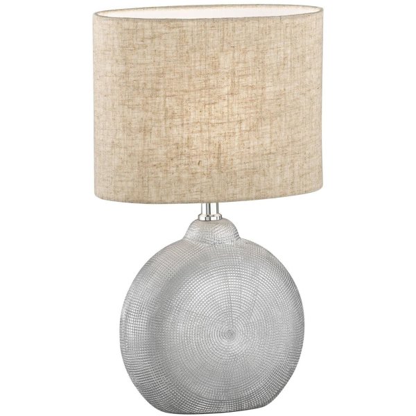 Tischleuchte Fischer & Honsel Foro Beige-Silber Tischlampe B-Ware