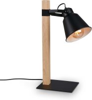 Tischleuchte Briloner Holz Schwarz E27 Tischlampe Metall