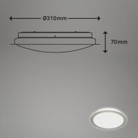 Deckenleuchte Briloner 12 Watt LED Sternenhimmel Nickelmatt Deckenlampe Backlight 31 cm