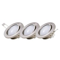Einbauleuchte Briloner Fit LED Einbaulampe Nickelmatt 3er...