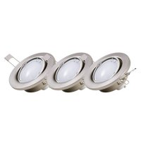 Einbauleuchte Briloner Fit LED Einbaulampe Nickelmatt 3er Set 3W GU10 warmweiß schwenkbar