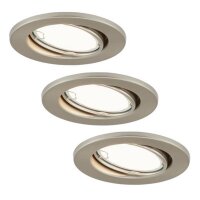 LED Einbauleuchten Fit, Nickelmatt, Bohrloch 6,8 cm, 3x3W, 3000K, schwenkbar – Briloner
