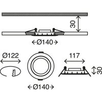 Einbauleuchte Briloner Flat In LED Einbaulampe 3er Set Nickelmatt 9 W Neutralweiß schwenkbar