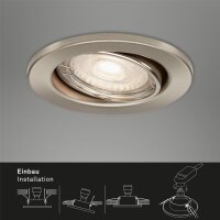 LED Einbaulampen Slide, Nickelmatt, Bohrloch 6,8 cm, 3x3,5W, 3000K, schwenkbar – Briloner