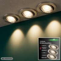 LED Einbauleuchten Slide, Nickelmatt, Bohrloch 6,8 cm,...