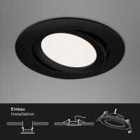 Einbauleuchte Briloner Flat In LED Einbaulampe schwarz 7 W Neutralweiß schwenkbar