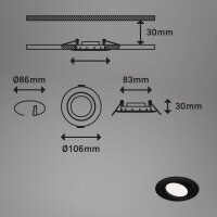 Einbauleuchte Briloner Flat In LED Einbaulampe schwarz 7 W Neutralweiß schwenkbar