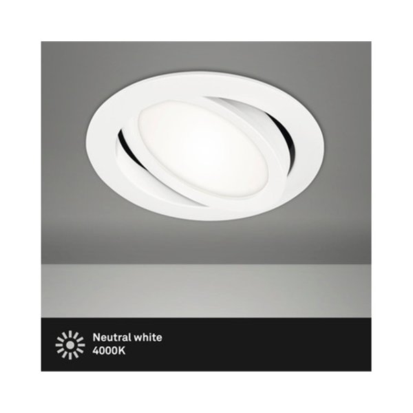 Einbauleuchte Briloner Flat In LED Einbaulampe Weiß 9 W Neutralweiß schwenkbar