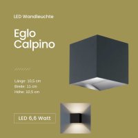 Außenleuchte Eglo Calpino LED Anthrazit Gartenlampe...