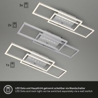 Deckenleuchte Briloner Frame 28 Watte LED Deckenlampe getrennte Schaltung über Wandschalter Chrom-matt