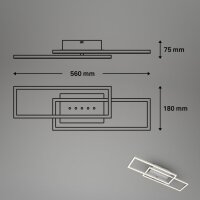 Deckenleuchte Briloner Frame 28 Watte LED Deckenlampe getrennte Schaltung über Wandschalter Chrom-matt