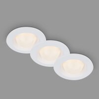 LED Einbauspots, Weiß, Bohrloch 7 cm, 3x3W, 260lm, 3000K, IP44, Ø 9,5 cm – Briloner