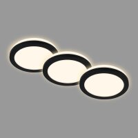 Briloner LED Einbauleuchten 3er Set Schwarz IP44...