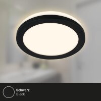 Briloner LED Einbauleuchten 3er Set Schwarz IP44 Backlight-Effekt Flach Ø8,6cm 3x3W Warmweiß