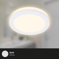 Briloner LED Einbauleuchten 3er Set Weiß IP44 Backlight-Effekt Flach Ø8,6cm 3x3W Warmweiß (7055-036)