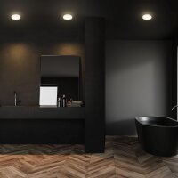 Briloner LED Einbauleuchten 3er Set Weiß IP44 Backlight-Effekt Flach Ø8,6cm 3x3W Warmweiß (7055-036)