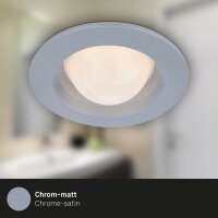 Einbauleuchten Briloner 3er Set Chrom-matt LED Einbauspot IP44