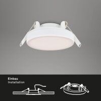 LED Einbauleuchte, Weiß, Bohrloch 5,6 cm, 3 Watt, IP44, Ø 7,5 cm – Briloner