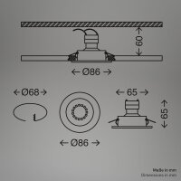 Briloner Einbaustrahler Rahmen 3er Set GU10 Weiß Schwenkbar Ohne Leuchtmittel (7110-036)