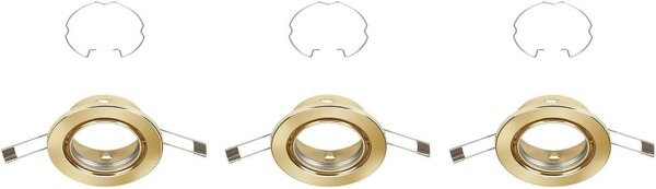 Einbauleuchten Briloner GU10 Fassung 3er Set Gold Einbaulampen
