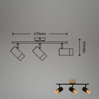 Strahler Briloner 3er Spot Schwarz Holz Deckenlampe GU-Fassung