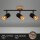 Strahler Briloner 3er Spot Schwarz Holz Deckenlampe GU-Fassung