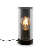 Tischleuchte Briloner Schwarz mit Rauchglas Tischlampe