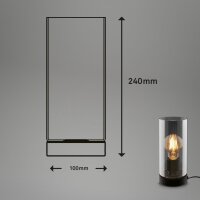 Tischleuchte Briloner Schwarz mit Rauchglas Tischlampe