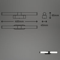 Spiegelleuchte Briloner 6 Watt LED Badleuchte Schwarz 40 cm Badlampe