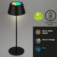 Akku-Leuchte Briloner RGB LED SchwarzDimmbar Akku-Lampe