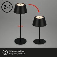 B-Kartonage Akku-Leuchte Briloner RGB LED SchwarzDimmbar Akku-Lampe